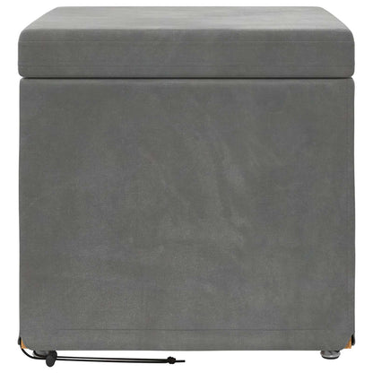Kruk Donkergrijs 41 x 41 x 40 cm Velvet en Gefabriceerd Hout