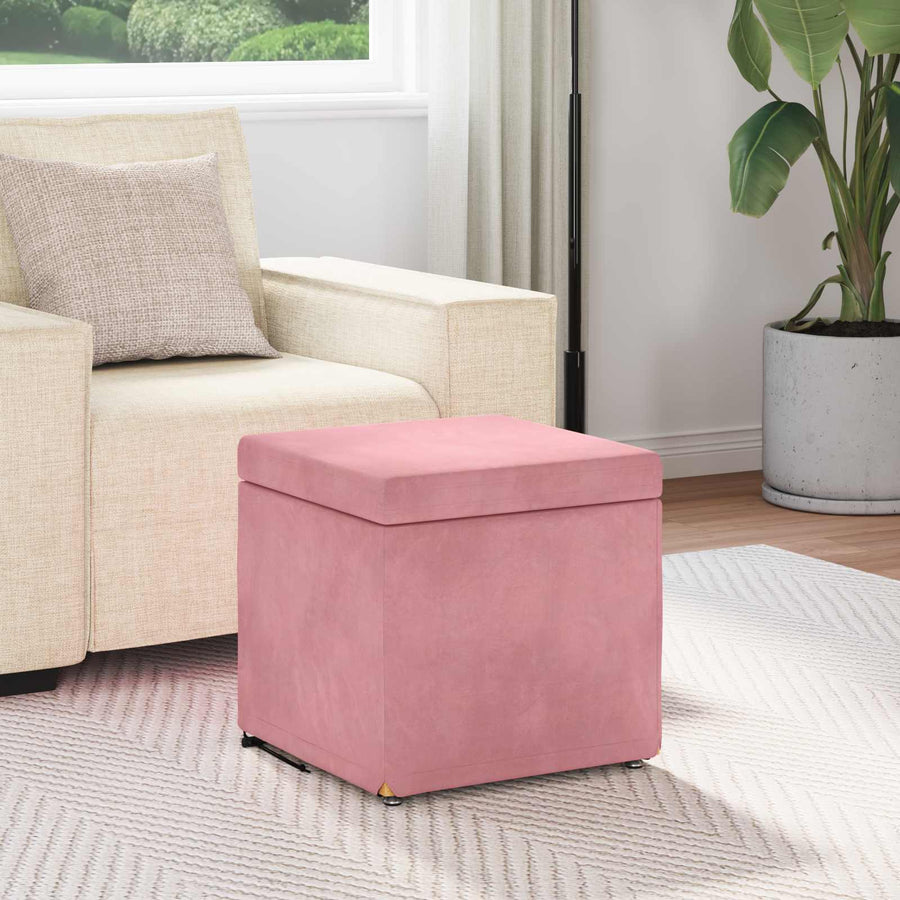 Kruk Roze 41 x 41 x 40 cm Velvet en Gefabriceerd Hout