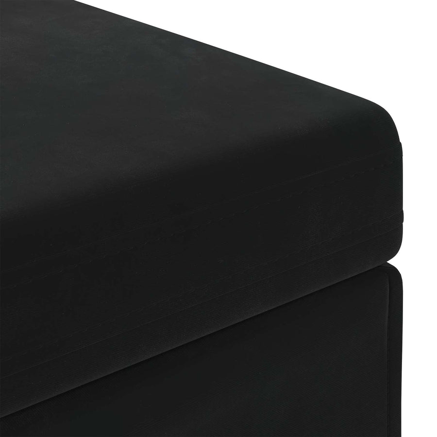 Kruk Zwart 41 x 41 x 40 cm Velvet en Gefabriceerd Hout