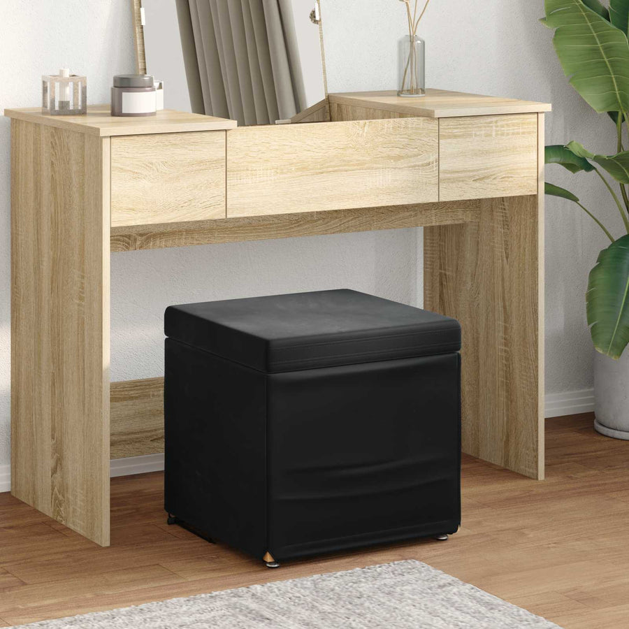 Kruk Zwart 41 x 41 x 40 cm Velvet en Gefabriceerd Hout
