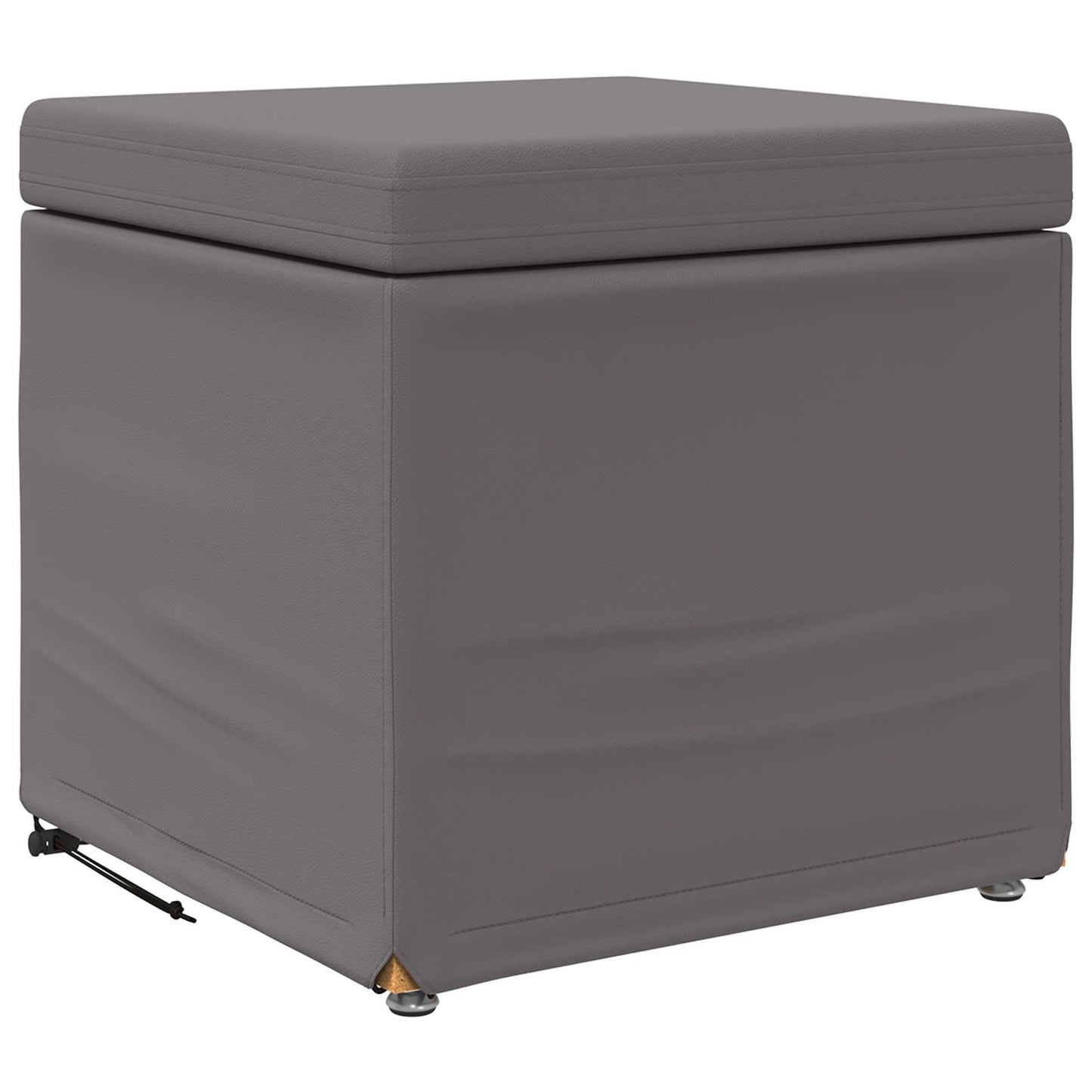 Kruk Grijs 41 x 41 x 40 cm Nepleer en Gefabriceerd Hout