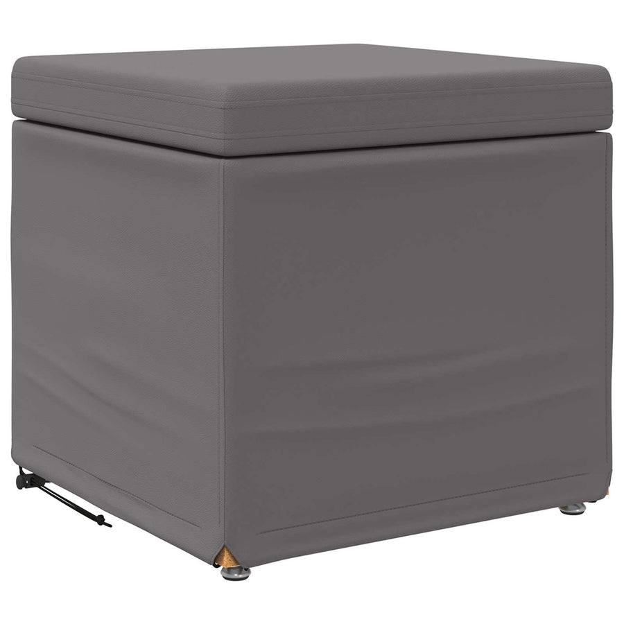 Kruk Grijs 41 x 41 x 40 cm Nepleer en Gefabriceerd Hout