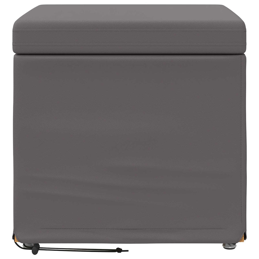 Kruk Grijs 41 x 41 x 40 cm Nepleer en Gefabriceerd Hout