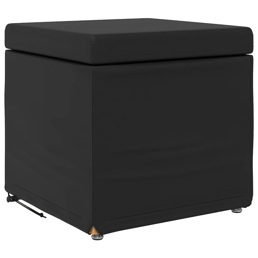 Kruk Zwart 41 x 41 x 40 cm Nepleer en Gefabriceerd Hout