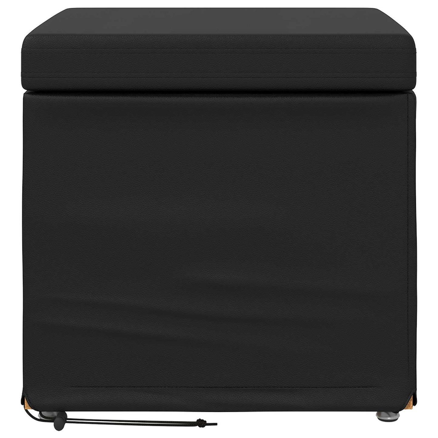 Kruk Zwart 41 x 41 x 40 cm Nepleer en Gefabriceerd Hout