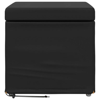 Kruk Zwart 41 x 41 x 40 cm Nepleer en Gefabriceerd Hout