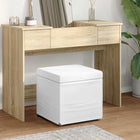 Stool White 41 x 41 x 40 cm Faux Leather and Engineered Wood