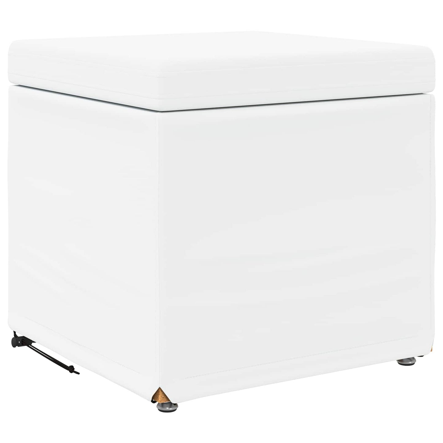 Kruk Wit 41 x 41 x 40 cm Nepleer en Gefabriceerd Hout