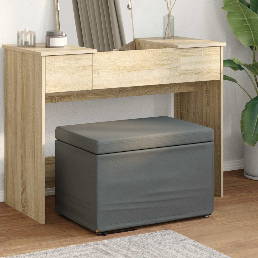 Kruk Donkergrijs 61 x 41 x 40 cm Stof en Geëngineerd Hout
