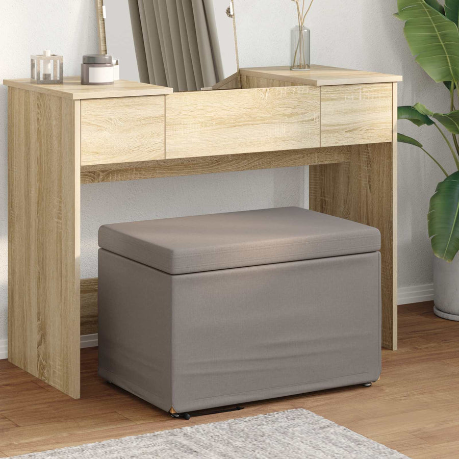 Kruk Taupe 61 x 41 x 40 cm Stof en Geëngineerd Hout