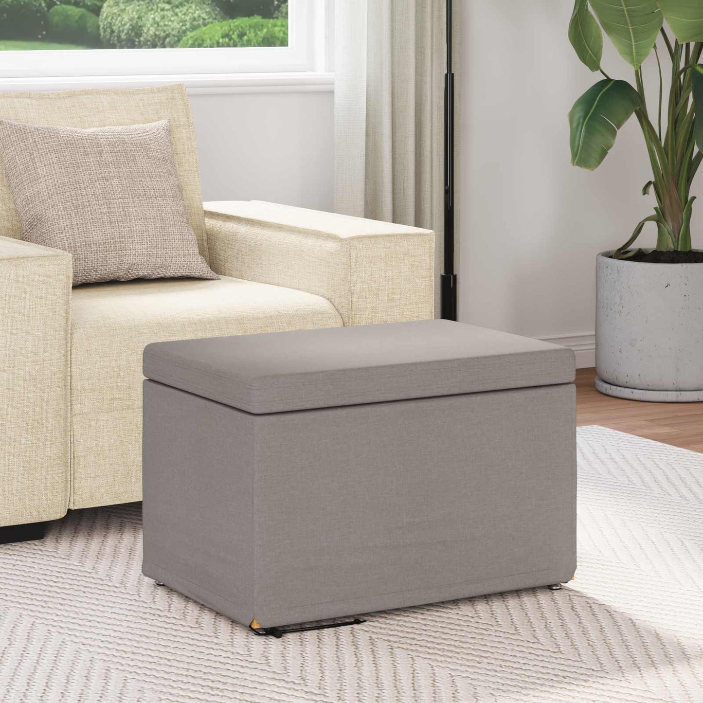 Kruk Taupe 61 x 41 x 40 cm Stof en Geëngineerd Hout