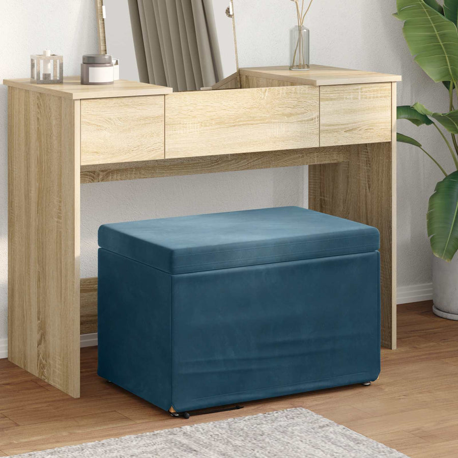 Kruk Blauw 61 x 41 x 40 cm Velvet en Gefabriceerd Hout
