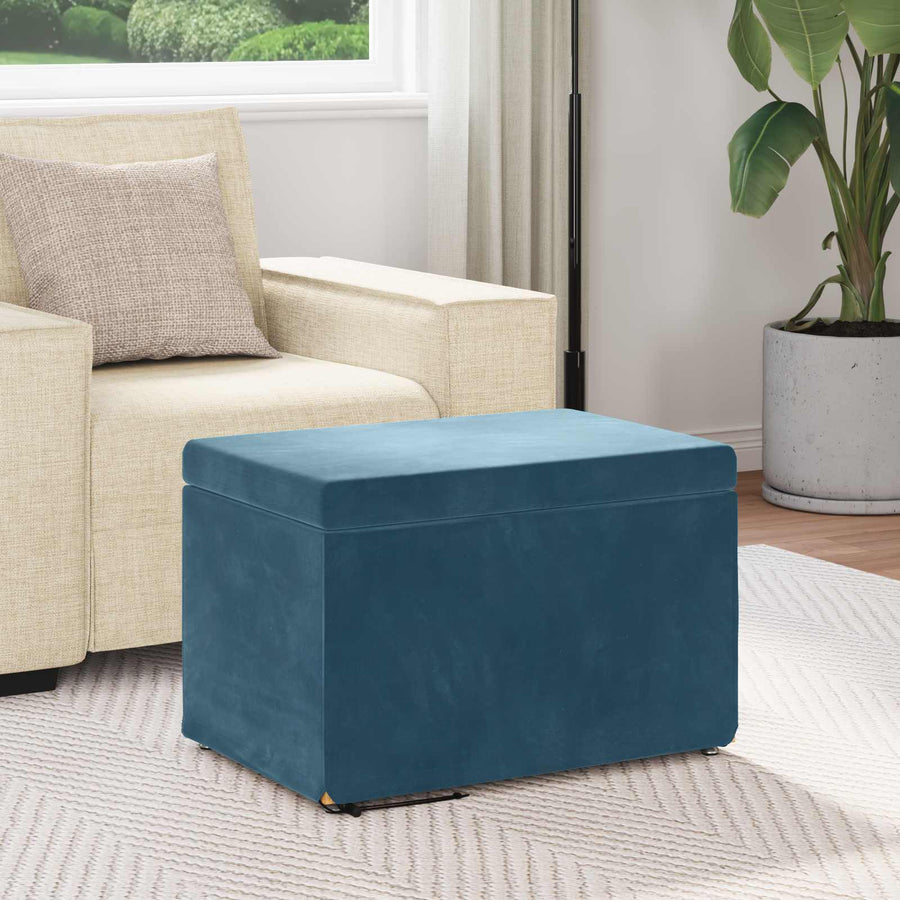 Kruk Blauw 61 x 41 x 40 cm Velvet en Gefabriceerd Hout