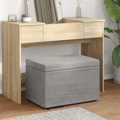 Kruk Lichtgrijs 61 x 41 x 40 cm Velvet en Gefabriceerd Hout