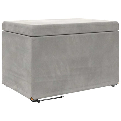 Kruk Lichtgrijs 61 x 41 x 40 cm Velvet en Gefabriceerd Hout