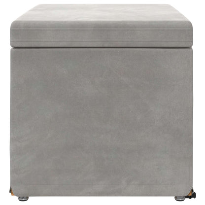 Kruk Lichtgrijs 61 x 41 x 40 cm Velvet en Gefabriceerd Hout