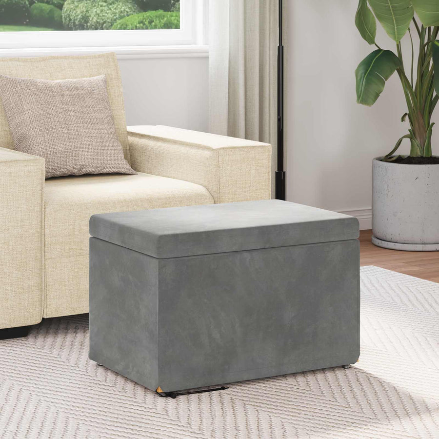 Kruk Donkergrijs 61 x 41 x 40 cm Velvet en Gefabriceerd Hout