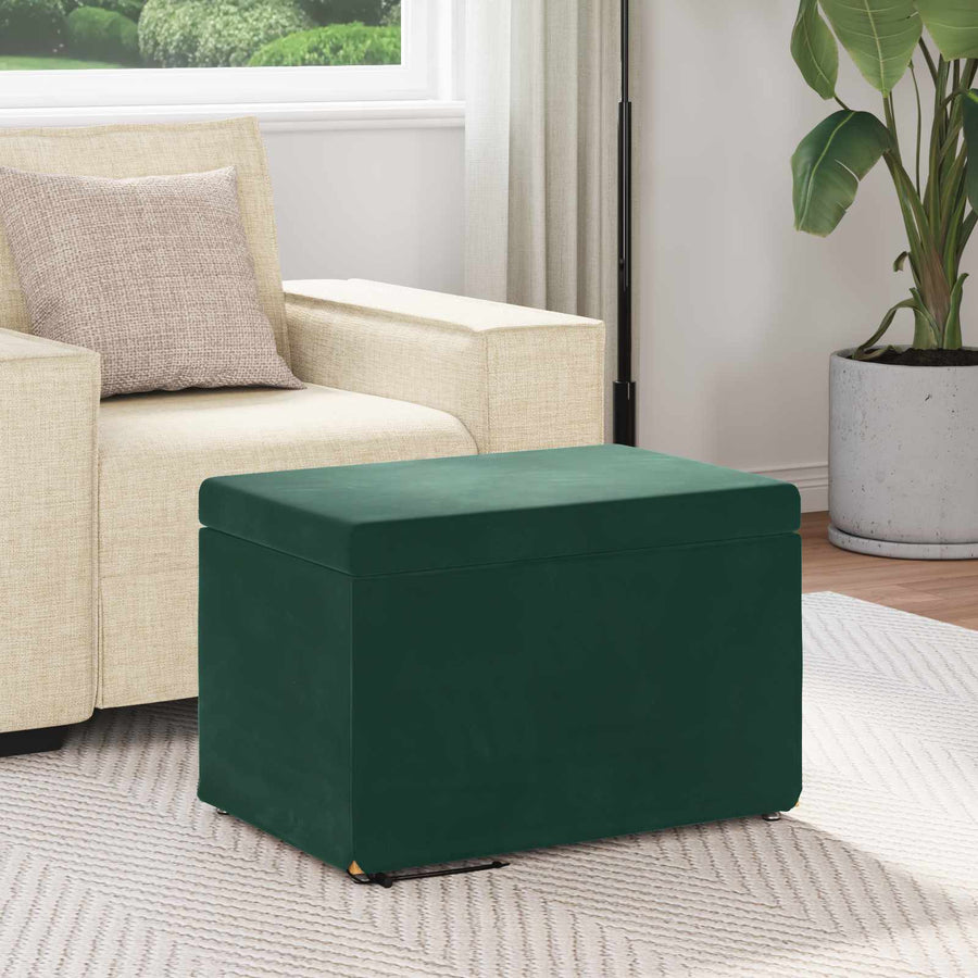 Kruk Donkergroen 61 x 41 x 40 cm Velvet en Gefabriceerd Hout