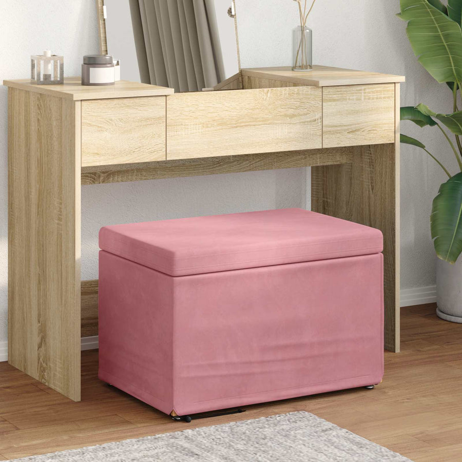 Kruk Roze 61 x 41 x 40 cm Velvet en Gefabriceerd Hout