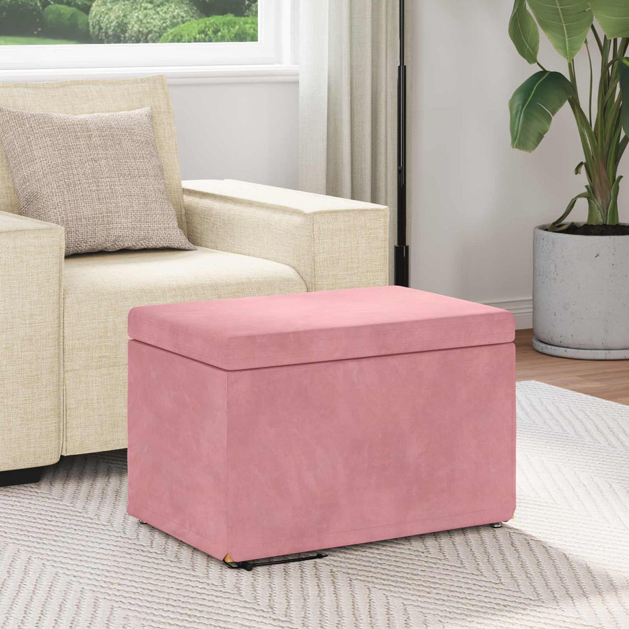 Kruk Roze 61 x 41 x 40 cm Velvet en Gefabriceerd Hout