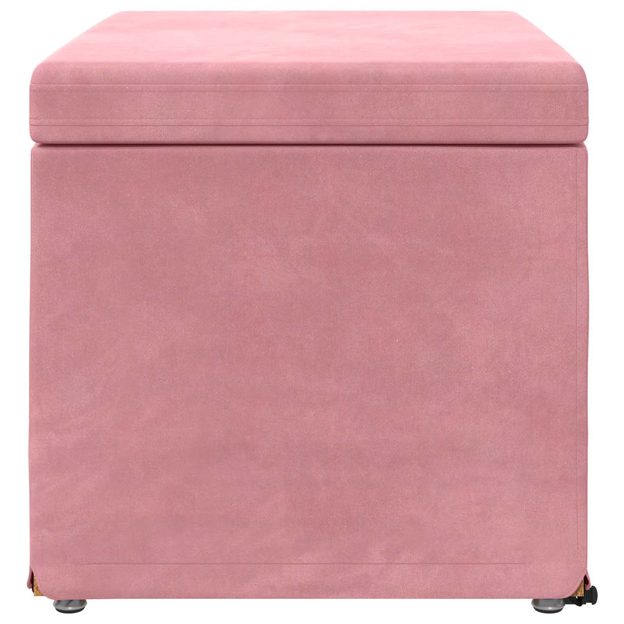 Kruk Roze 61 x 41 x 40 cm Velvet en Gefabriceerd Hout