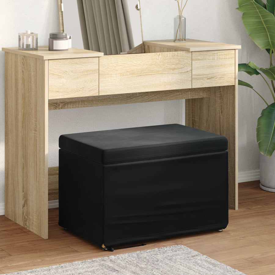 Kruk Zwart 61 x 41 x 40 cm Velvet en Gefabriceerd Hout