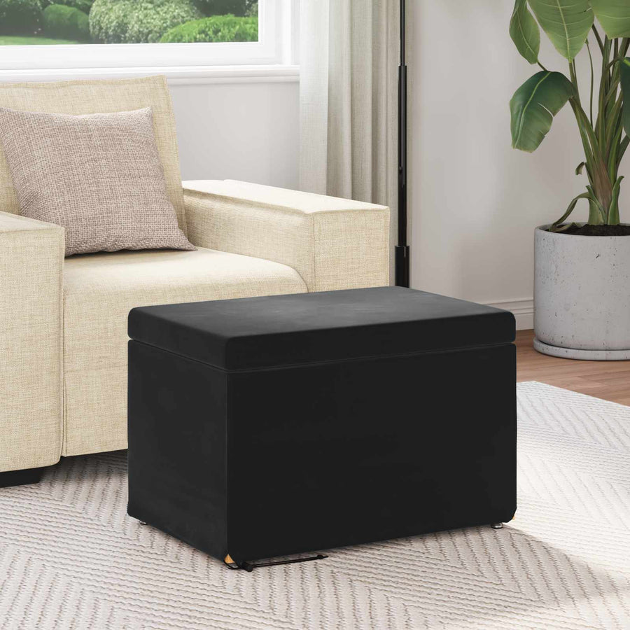 Kruk Zwart 61 x 41 x 40 cm Velvet en Gefabriceerd Hout
