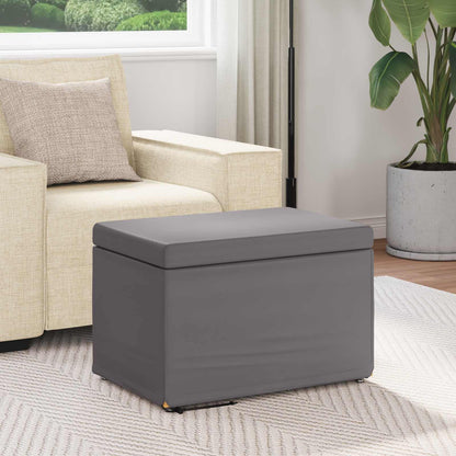 Kruk Grijs 61 x 41 x 40 cm Nepleer en Gefabriceerd Hout