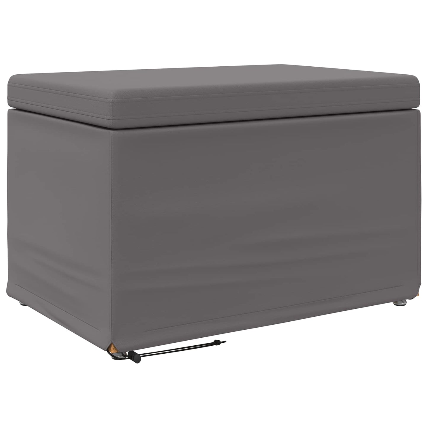 Kruk Grijs 61 x 41 x 40 cm Nepleer en Gefabriceerd Hout
