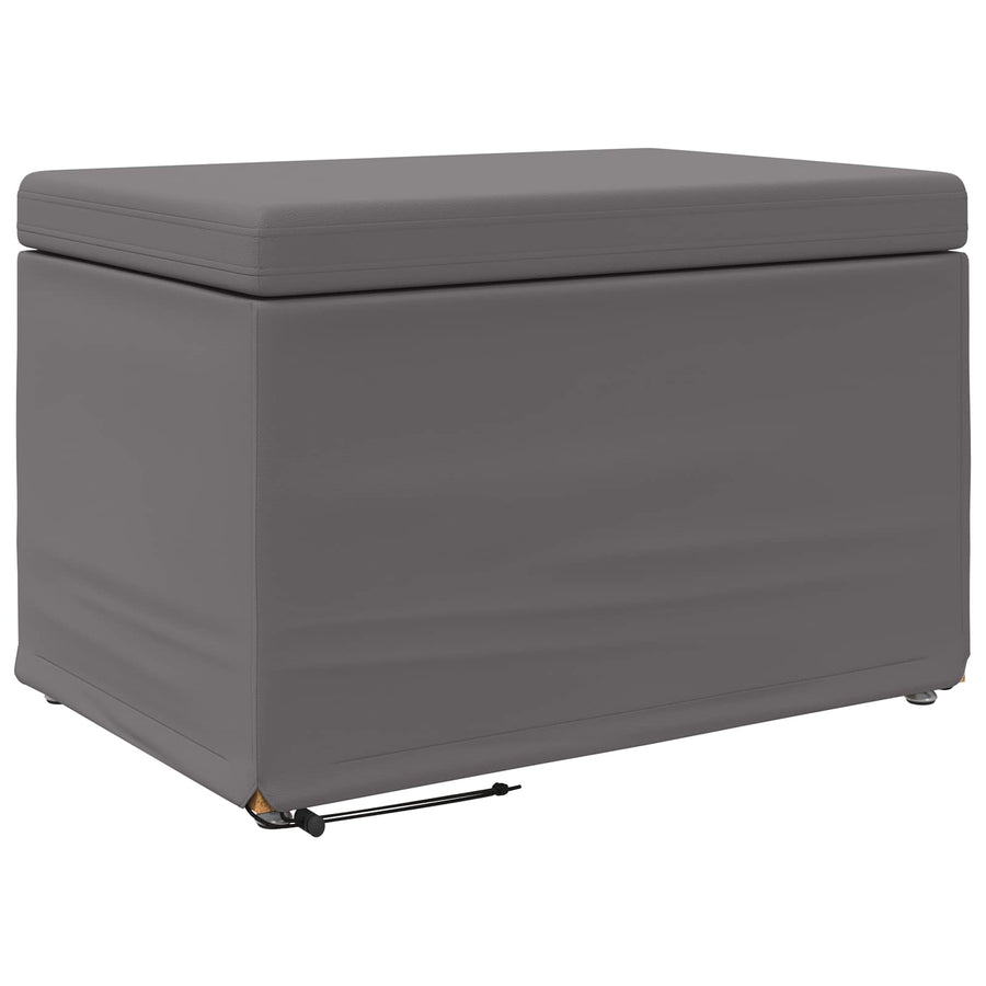 Kruk Grijs 61 x 41 x 40 cm Nepleer en Gefabriceerd Hout