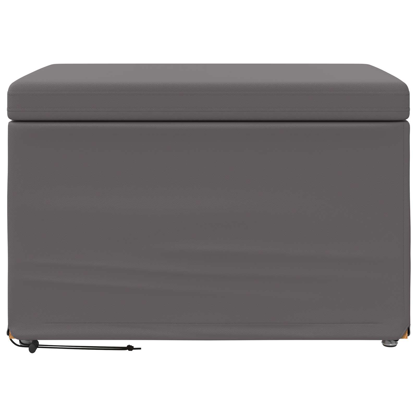 Kruk Grijs 61 x 41 x 40 cm Nepleer en Gefabriceerd Hout