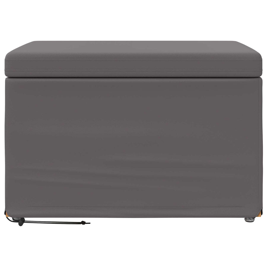 Kruk Grijs 61 x 41 x 40 cm Nepleer en Gefabriceerd Hout