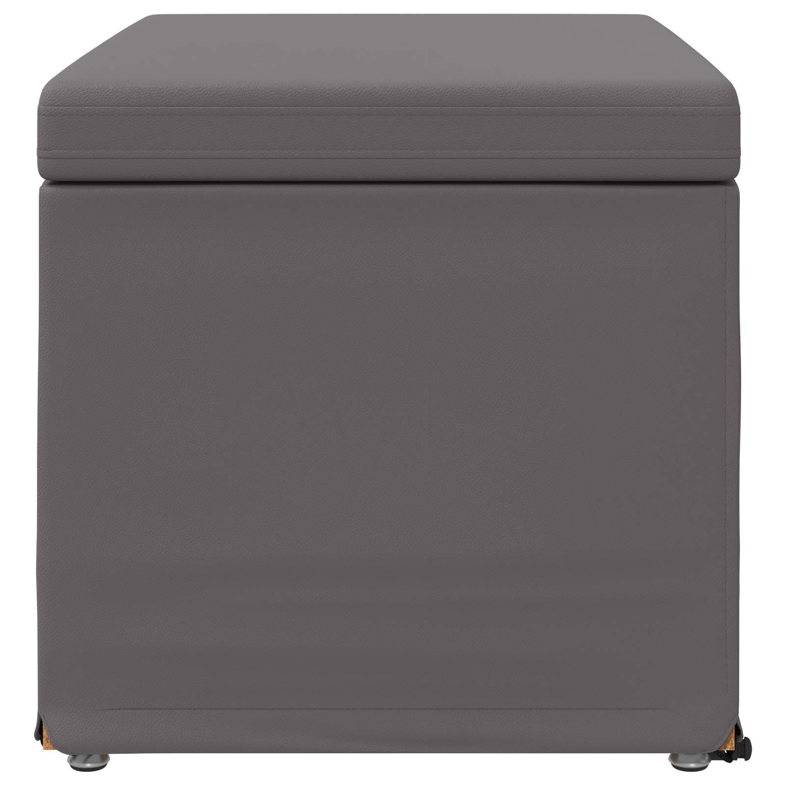 Kruk Grijs 61 x 41 x 40 cm Nepleer en Gefabriceerd Hout