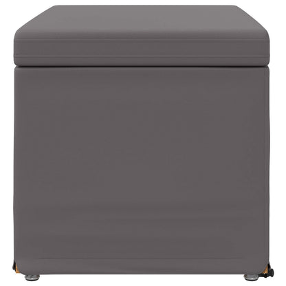 Kruk Grijs 61 x 41 x 40 cm Nepleer en Gefabriceerd Hout