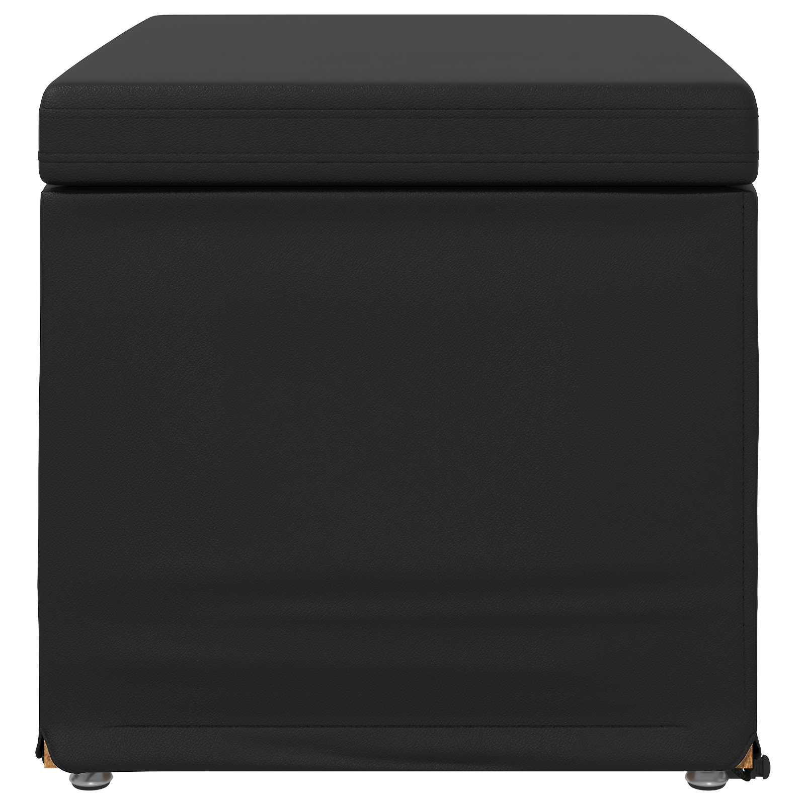 Kruk Zwart 61 x 41 x 40 cm Nepleer en Gefabriceerd Hout