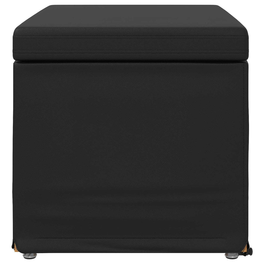 Kruk Zwart 61 x 41 x 40 cm Nepleer en Gefabriceerd Hout
