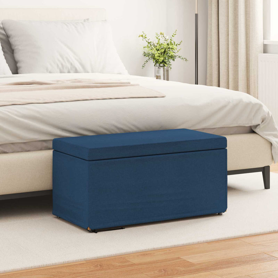 Kruk Blauw 81 x 41 x 40 cm Stof en Geëngineerd Hout