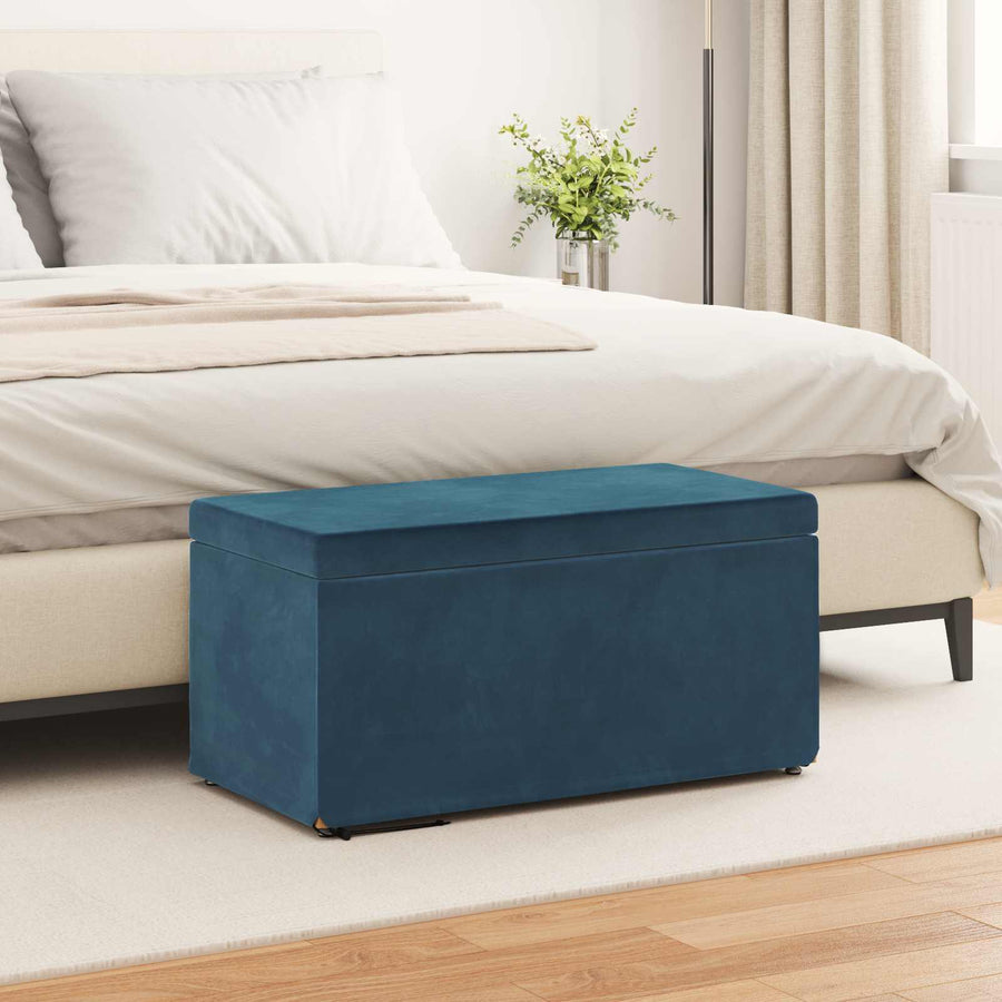 Kruk Blauw 81 x 41 x 40 cm Velvet en Gefabriceerd Hout