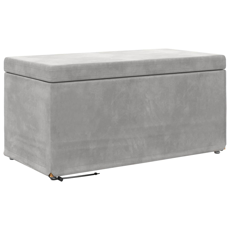 Kruk Lichtgrijs 81 x 41 x 40 cm Velvet en Gefabriceerd Hout