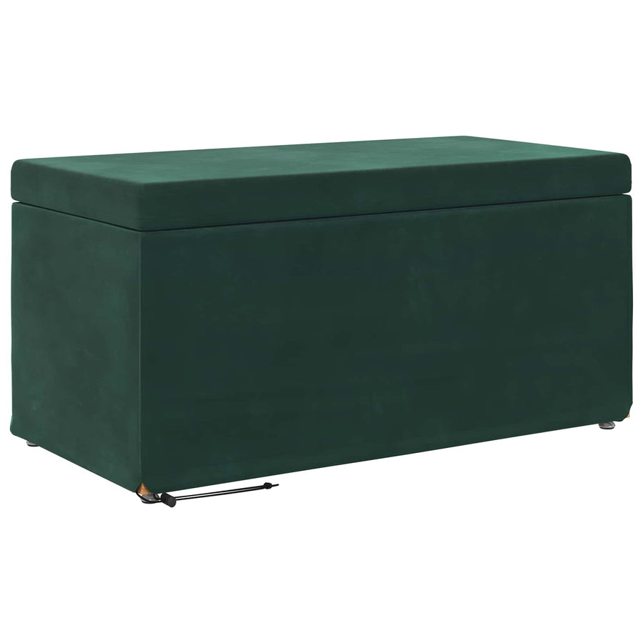 Kruk Donkergroen 81 x 41 x 40 cm Velvet en Gefabriceerd Hout