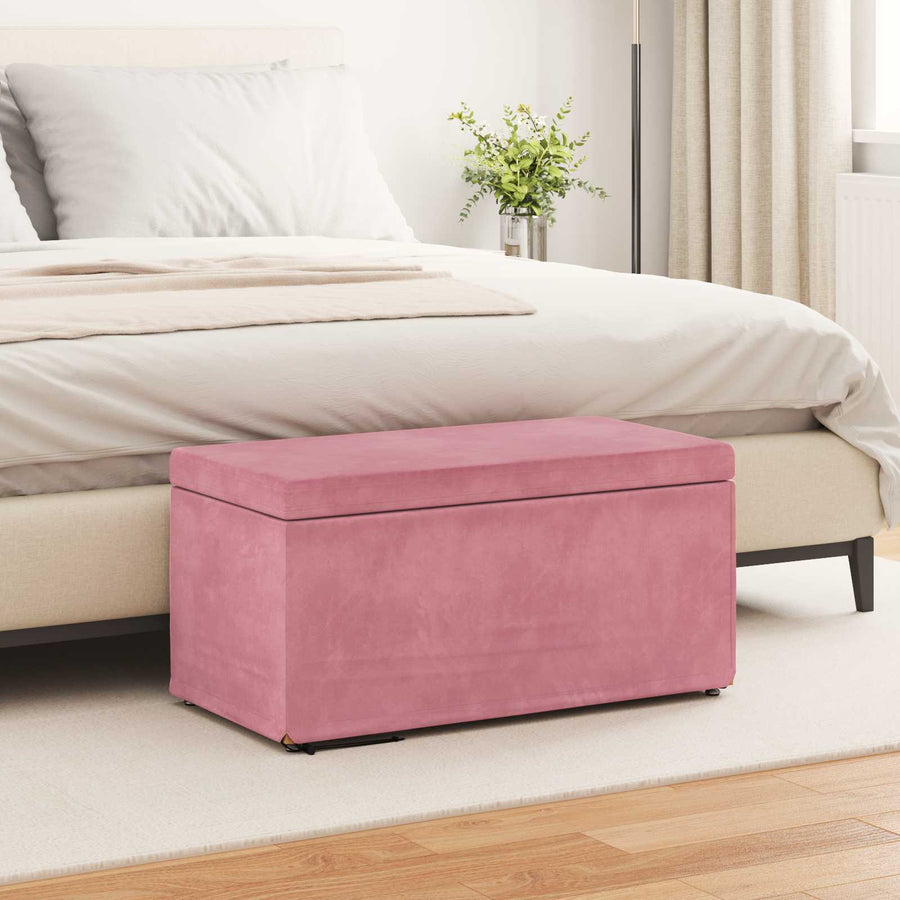 Kruk Roze 81 x 41 x 40 cm Velvet en Gefabriceerd Hout