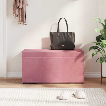 Kruk Roze 81 x 41 x 40 cm Velvet en Gefabriceerd Hout