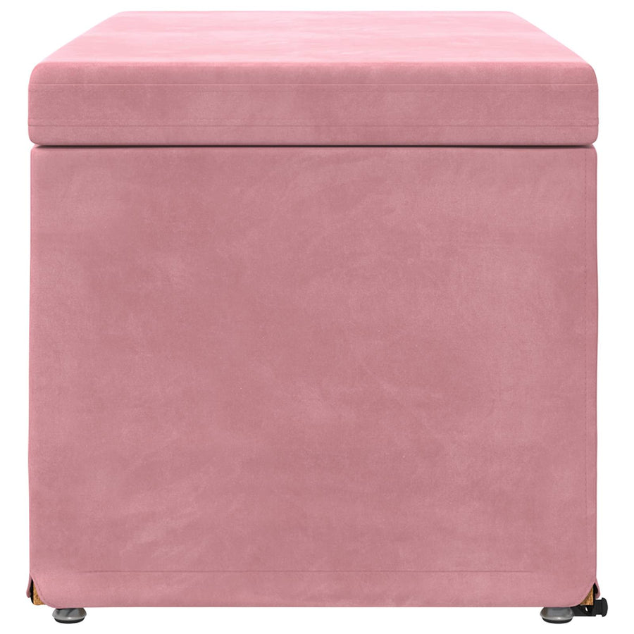 Kruk Roze 81 x 41 x 40 cm Velvet en Gefabriceerd Hout