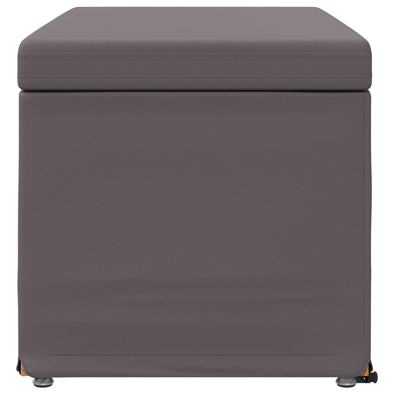 Kruk Grijs 81 x 41 x 40 cm Nepleer en Gefabriceerd Hout