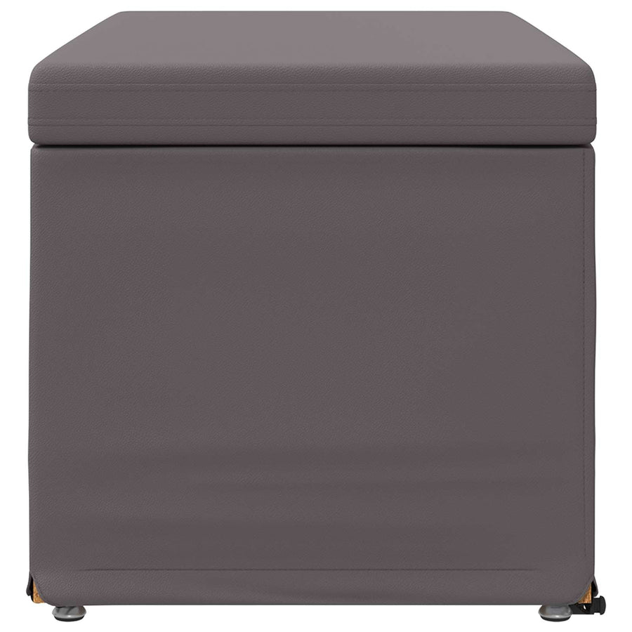 Kruk Grijs 81 x 41 x 40 cm Nepleer en Gefabriceerd Hout