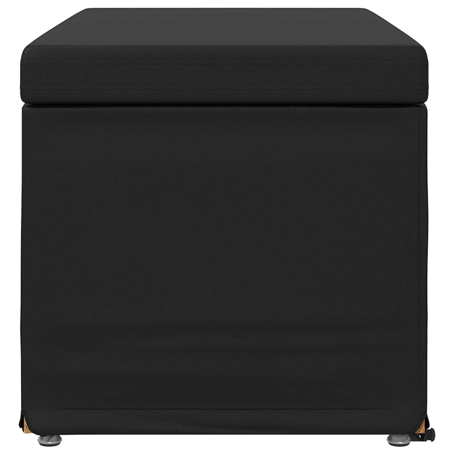 Kruk Zwart 81 x 41 x 40 cm Nepleer en Gefabriceerd Hout