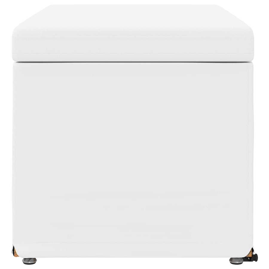 Kruk Wit 81 x 41 x 40 cm Nepleer en Gefabriceerd Hout