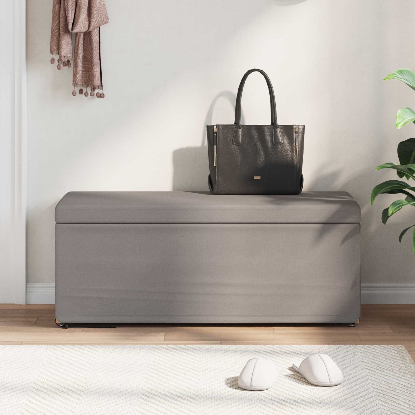 Kruk Taupe 101 x 41 x 40 cm Stof en Geëngineerd Hout