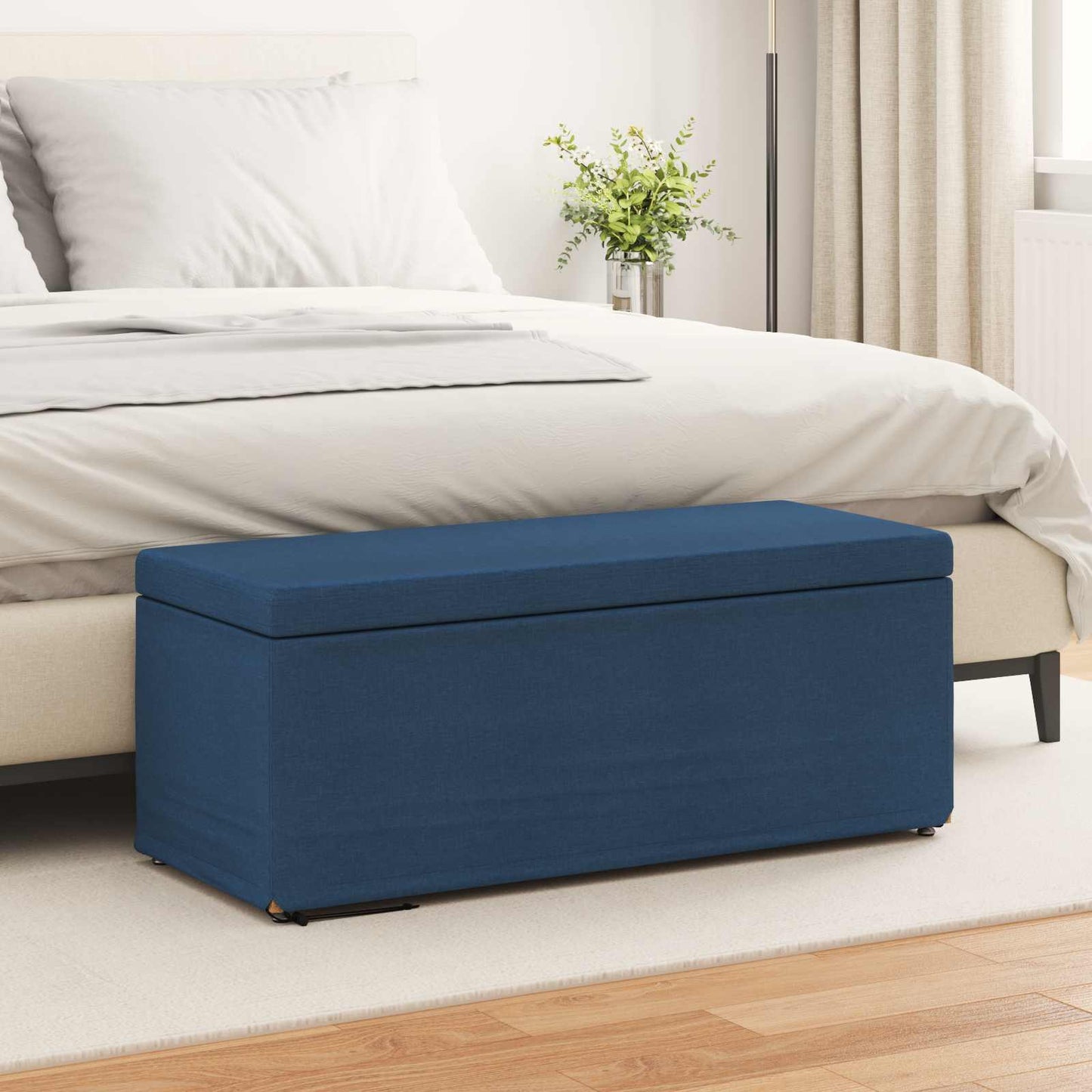 Kruk Blauw 101 x 41 x 40 cm Stof en Geëngineerd Hout