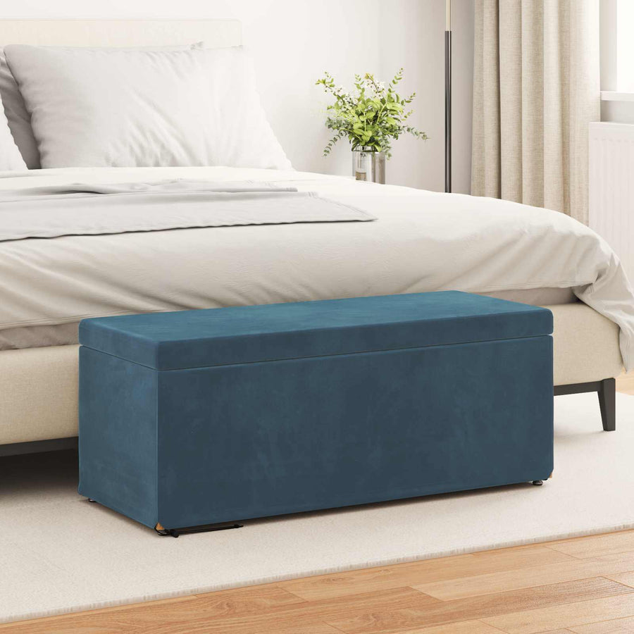 Kruk Blauw 101 x 41 x 40 cm Velvet en Gefabriceerd Hout